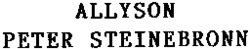 ALLYSON PETER STEINEBRONN