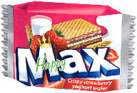 FLIS Happy Max Crispy strawberry yoghurt wafer