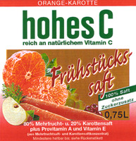 hohes C reich an natürlichem Vitamin C Frühstückssaft