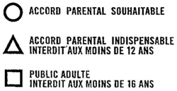 ACCORD PARENTAL SOUHAITABLE ACCORD PARENTAL INDISPENSABLE INTERDIT AUX MOINS DE 12 ANS PUBLIC ADULTE
