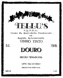 TELLU'S V.Q.P.R.D. vinho de Qualidade Produzido Regiro Determinada VINHO TINTO DOURO